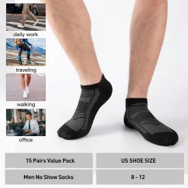 15 Pairs Lightweight Low Cut Socks Men/Women - Breathable Bulk Thin No Show Socks for Men Value Classical Pack