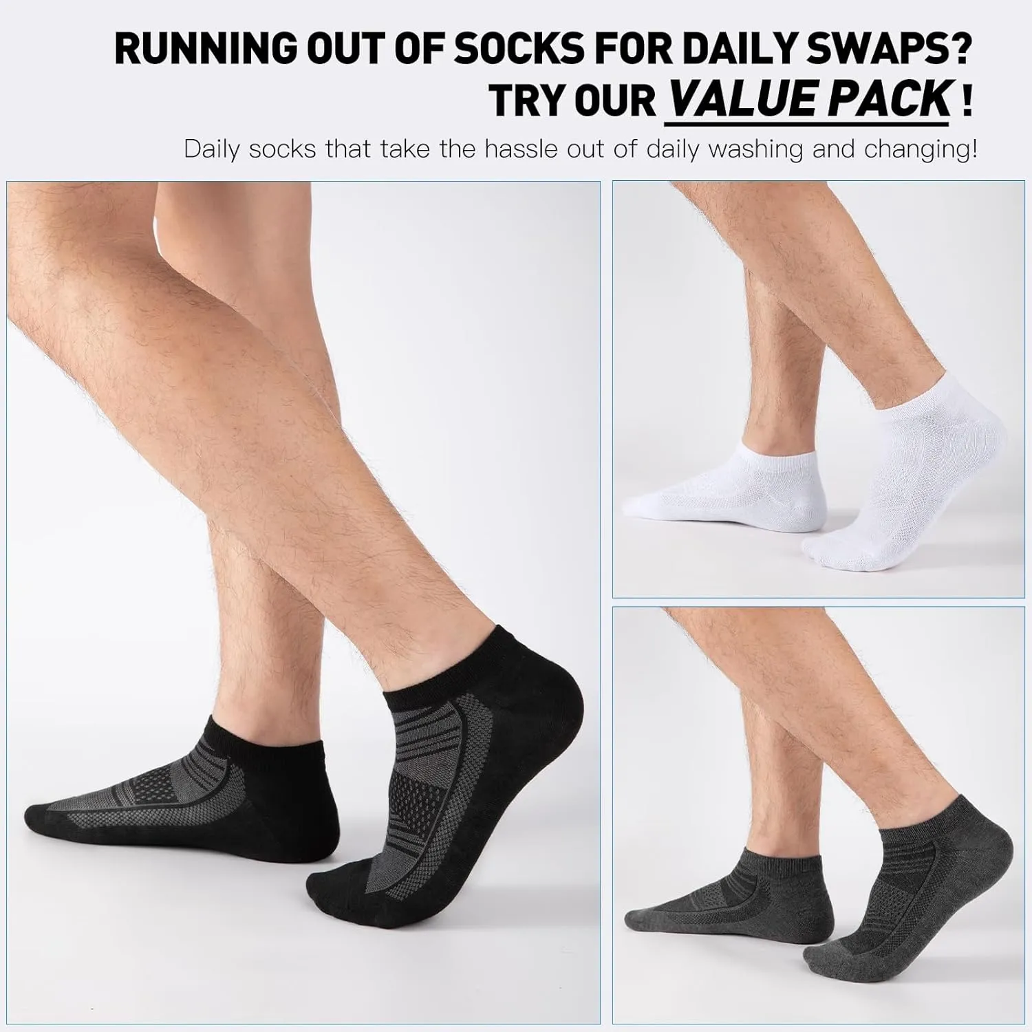 15 Pairs Lightweight Low Cut Socks Men/Women - Breathable Bulk Thin No Show Socks for Men Value Classical Pack