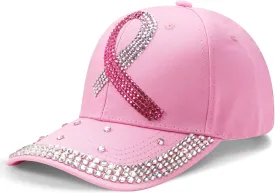 American Flag Hats Love Breast Cancer Adjustable Rhinestone Baseball Cap USA Patriotic Embroidered Baseball Trucker Hat