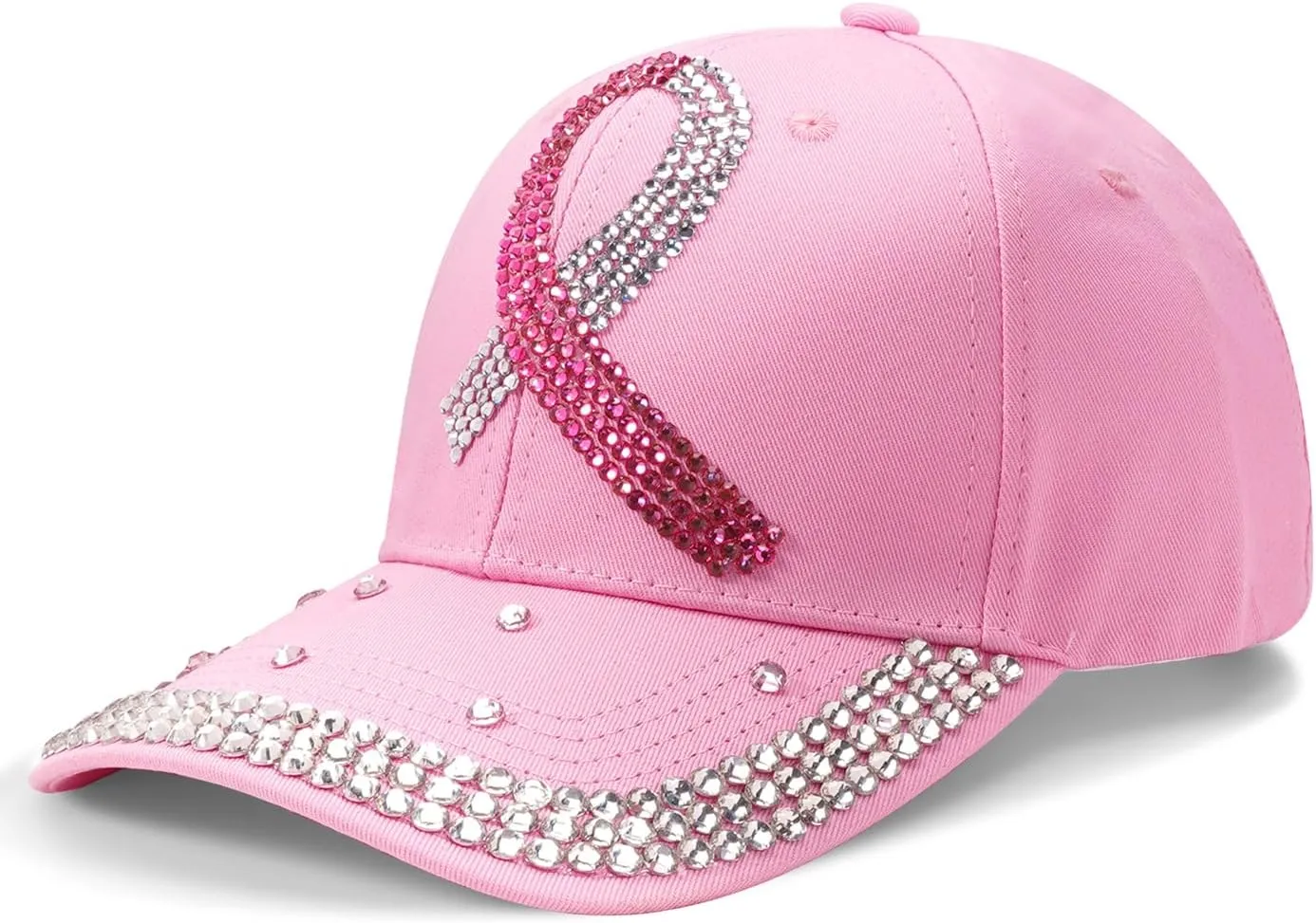 American Flag Hats Love Breast Cancer Adjustable Rhinestone Baseball Cap USA Patriotic Embroidered Baseball Trucker Hat