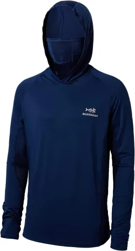 BASSDASH UPF 50  Men??s Long Sleeve Fishing Shirt with Mask UV Neck Gaiter Hoodie