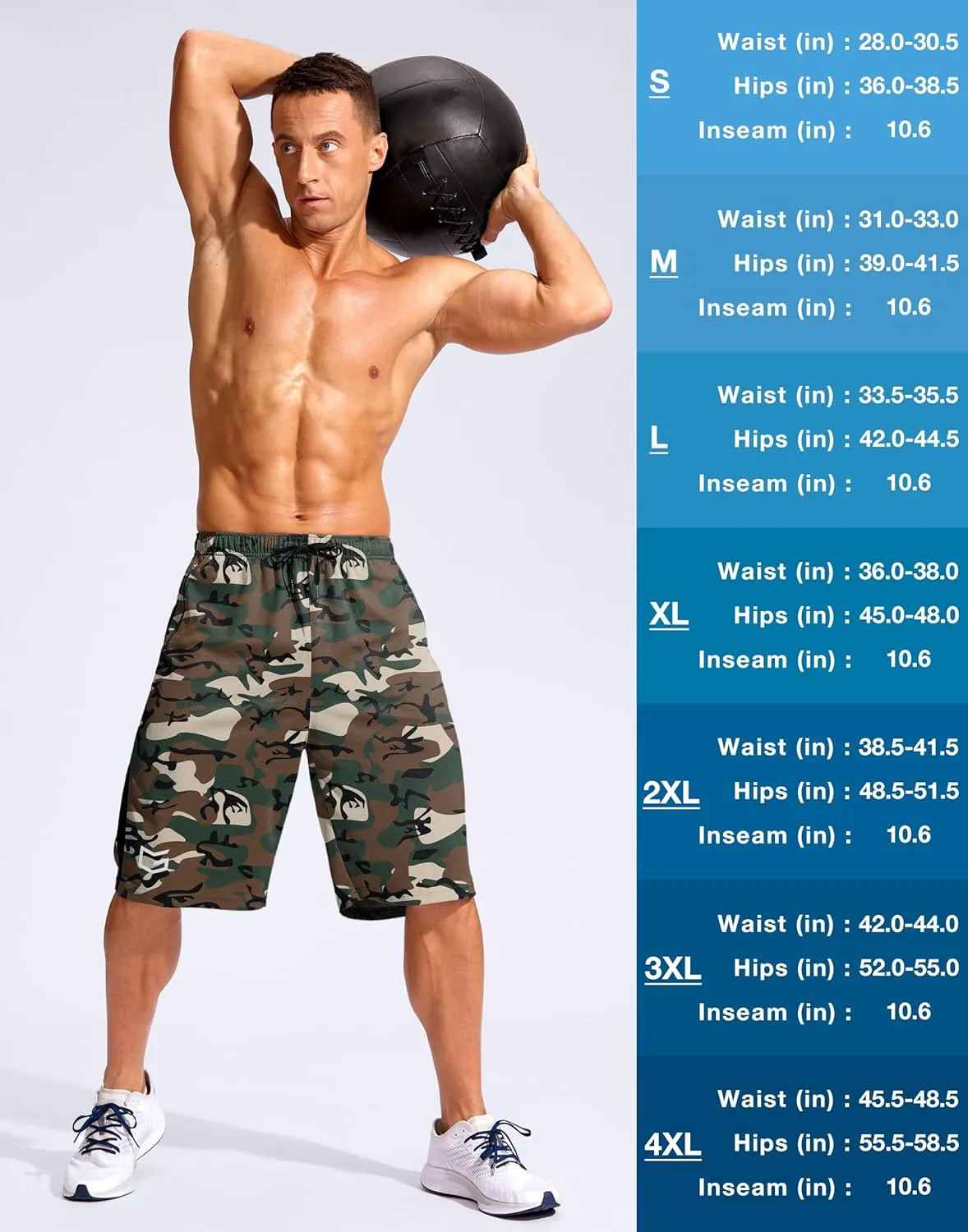 G Gradual Men's 11" Long Basketball Shorts with Zipper Pockets Mesh Quick Dry Lightweight Gym Athletic Shorts for Men