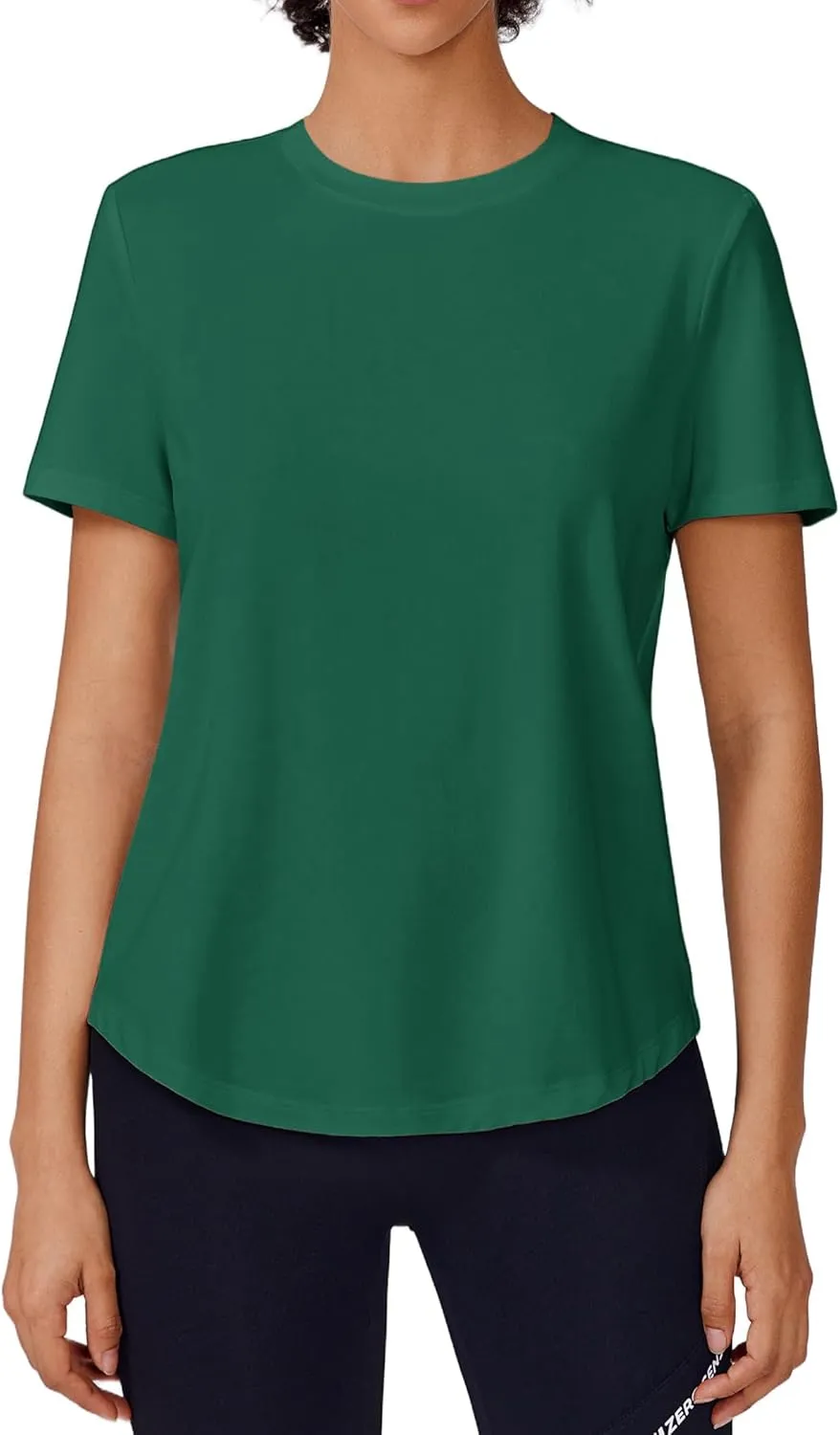 PINSPARK Soft Workout Tops for Women Short Sleeve UV Protection Shirt Quick Dry Athletic Swim Exercise Hiking Travel Shirts