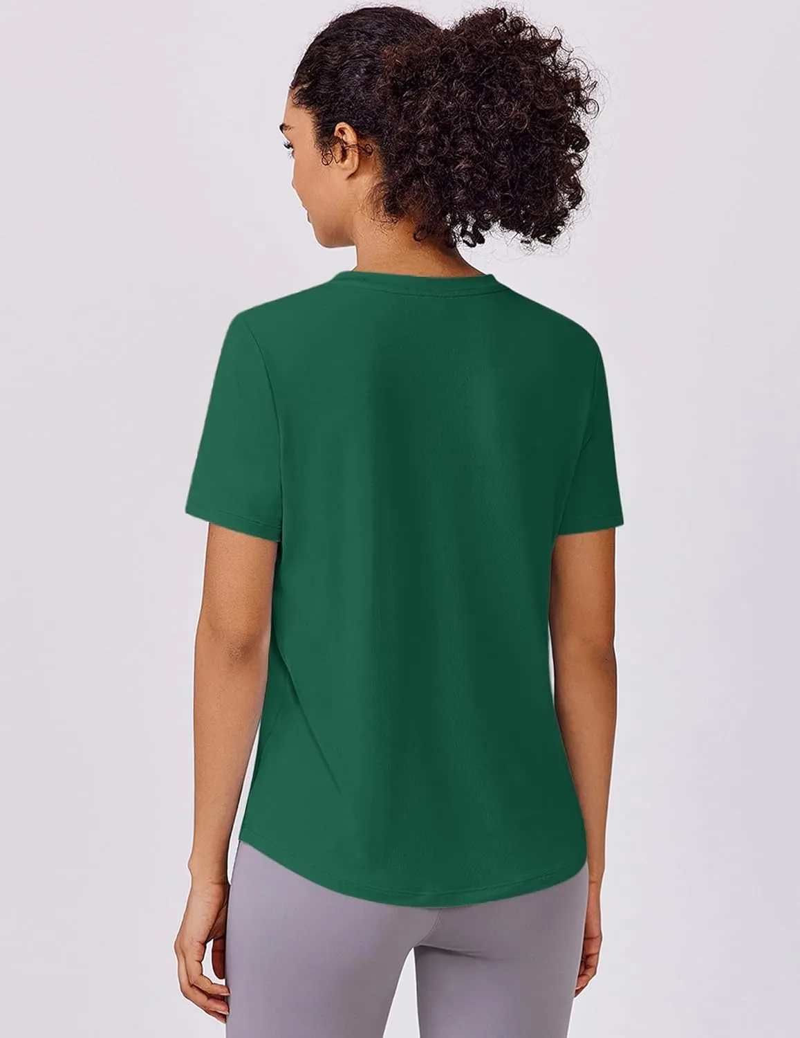 PINSPARK Soft Workout Tops for Women Short Sleeve UV Protection Shirt Quick Dry Athletic Swim Exercise Hiking Travel Shirts