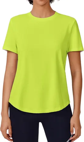 PINSPARK Soft Workout Tops for Women Short Sleeve UV Protection Shirt Quick Dry Athletic Swim Exercise Hiking Travel Shirts