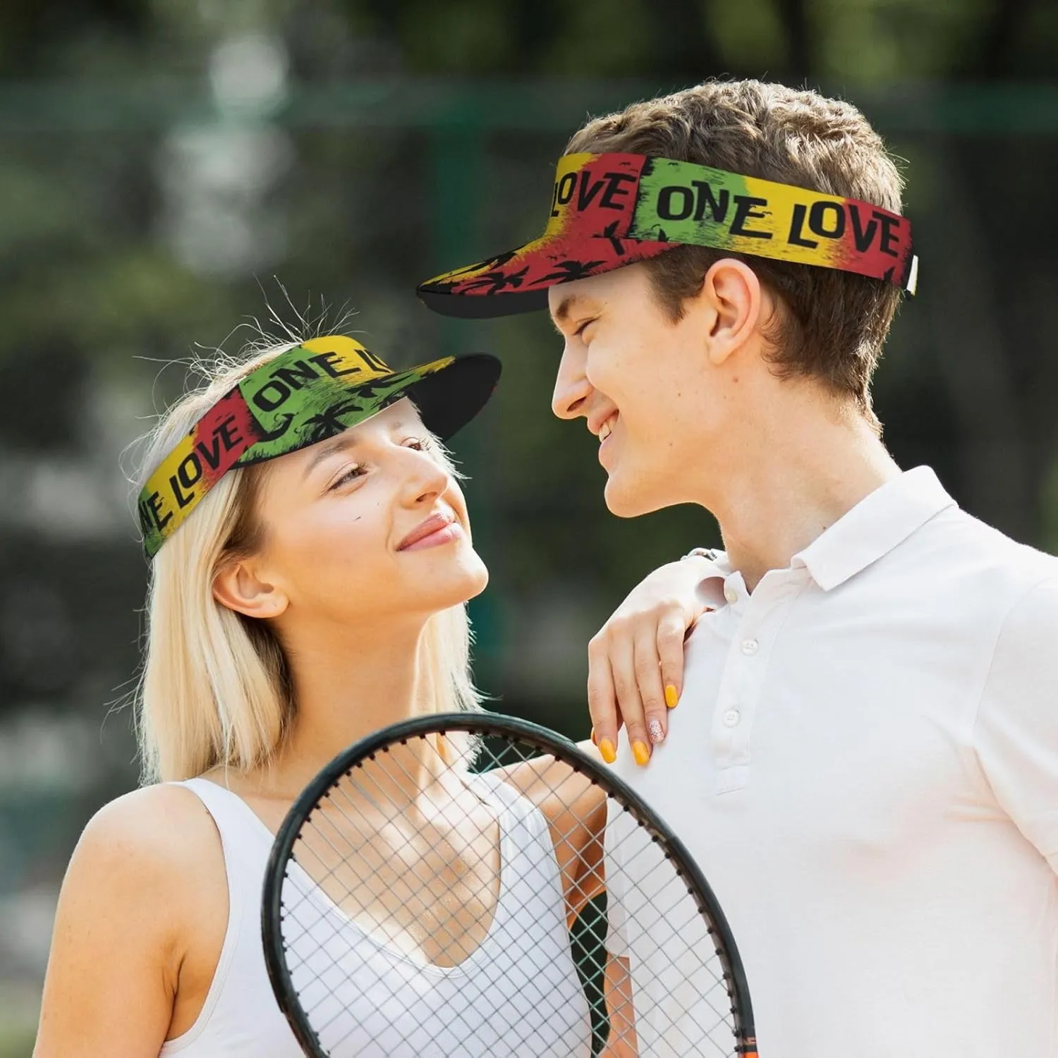 Rasta Lion Jamaican Reggae Love Sport Sun Visor Adjustable Sun Hat Empty Top Baseball Cap Uv Protection Sun for Men and Women