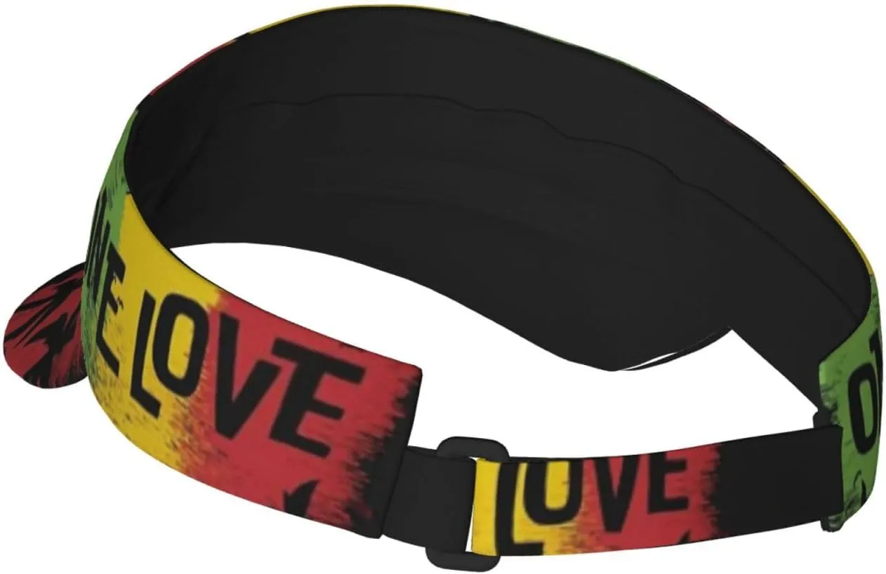 Rasta Lion Jamaican Reggae Love Sport Sun Visor Adjustable Sun Hat Empty Top Baseball Cap Uv Protection Sun for Men and Women