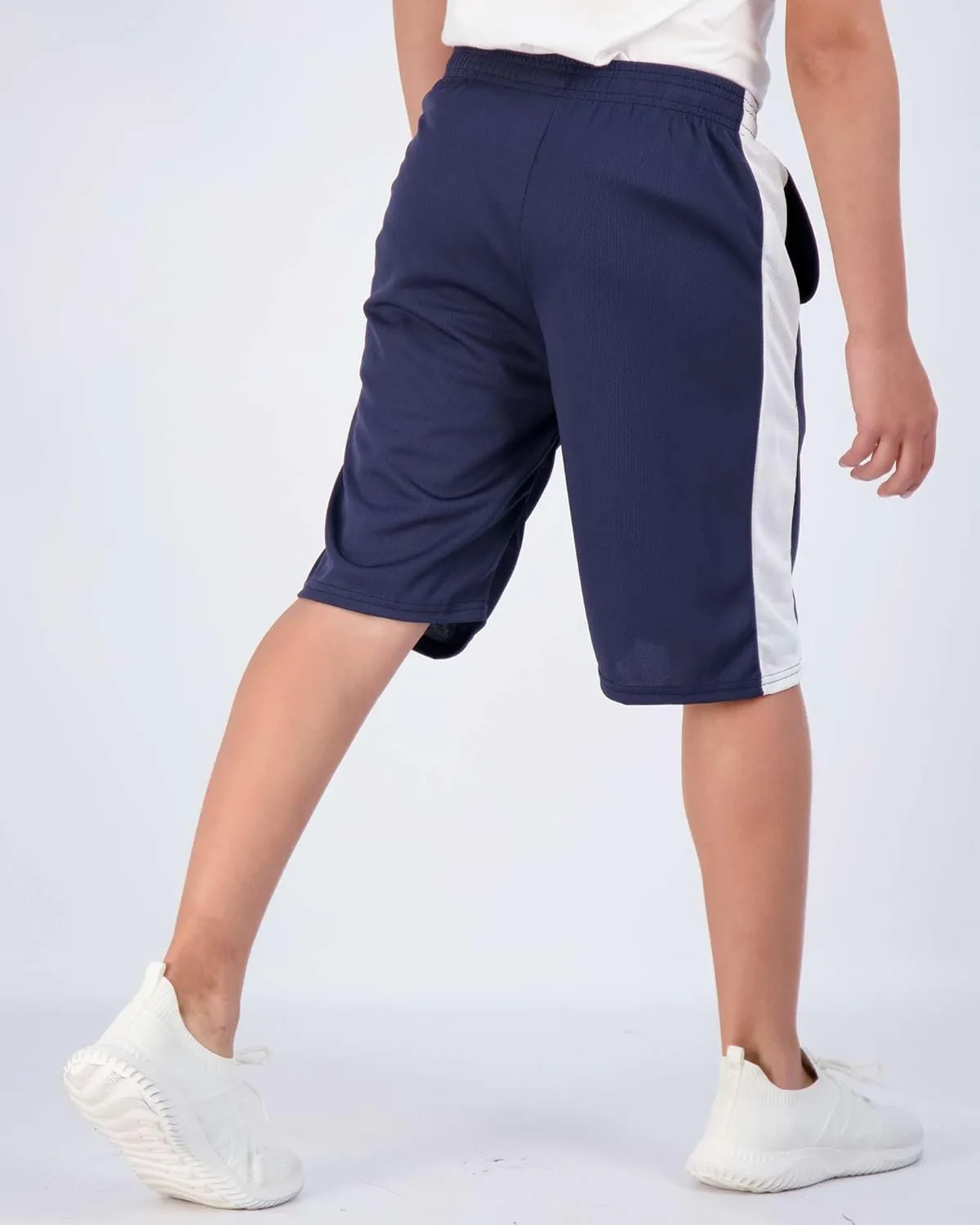 Real Essentials Boys' 5-Pack Mesh Active Athletic Performance Basketball Shorts with Pockets