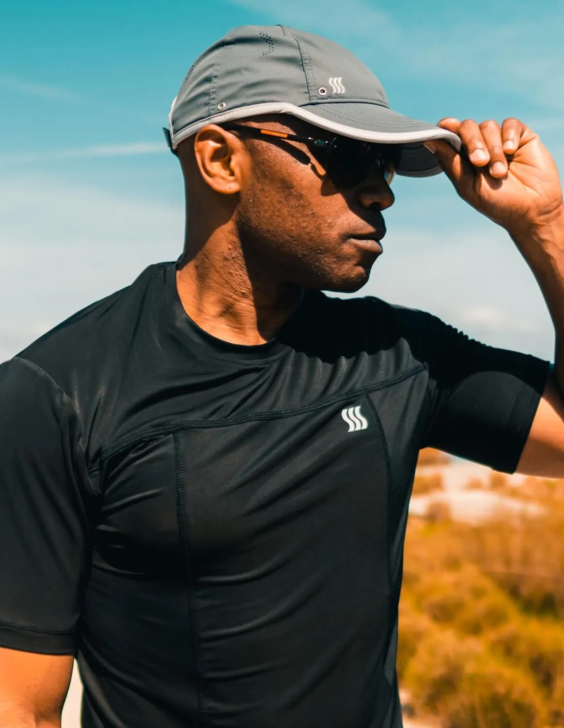 SAAKA Lightweight Sports Hat for Men. Fast Drying, Stays Cools. Best for Running, Tennis, Golf & Working Out.